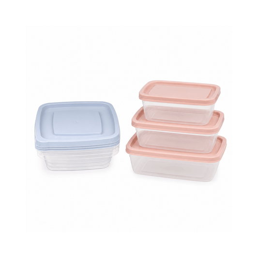 6pc Bager Eco Fresh Food Storage Container Set – 1020ml Rectangle & 990ml Square