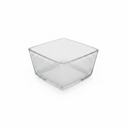 6pc Glass Snack Bowls With Lid On Wooden Tray - 255ml
