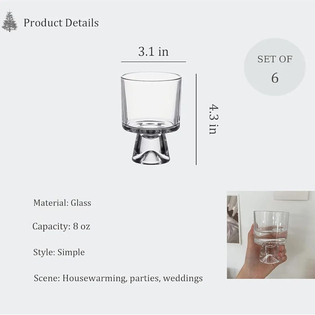 6pc Glass Stemmed Dessert Bowl