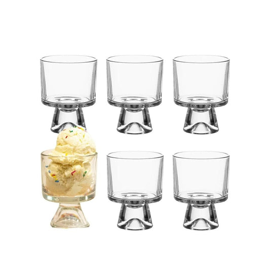 6pc Glass Stemmed Dessert Bowl