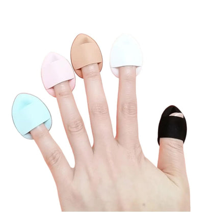 6pc Mini Heart Finger Makeup Puff Set – Soft Blending Sponge Applicators for Foundation, Concealer & Powder