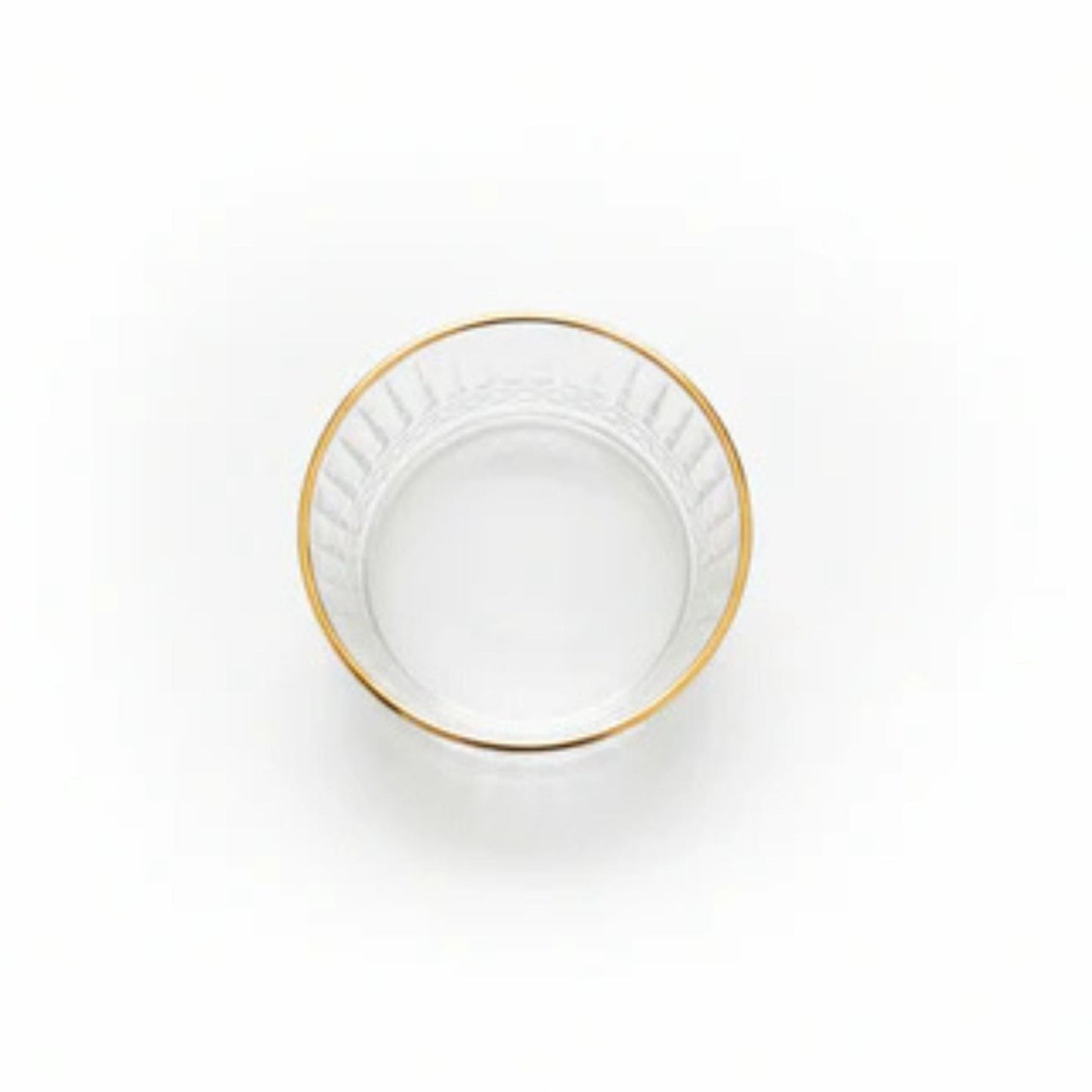 6pc Ribbed Glass Bowl Set - Gold Rim