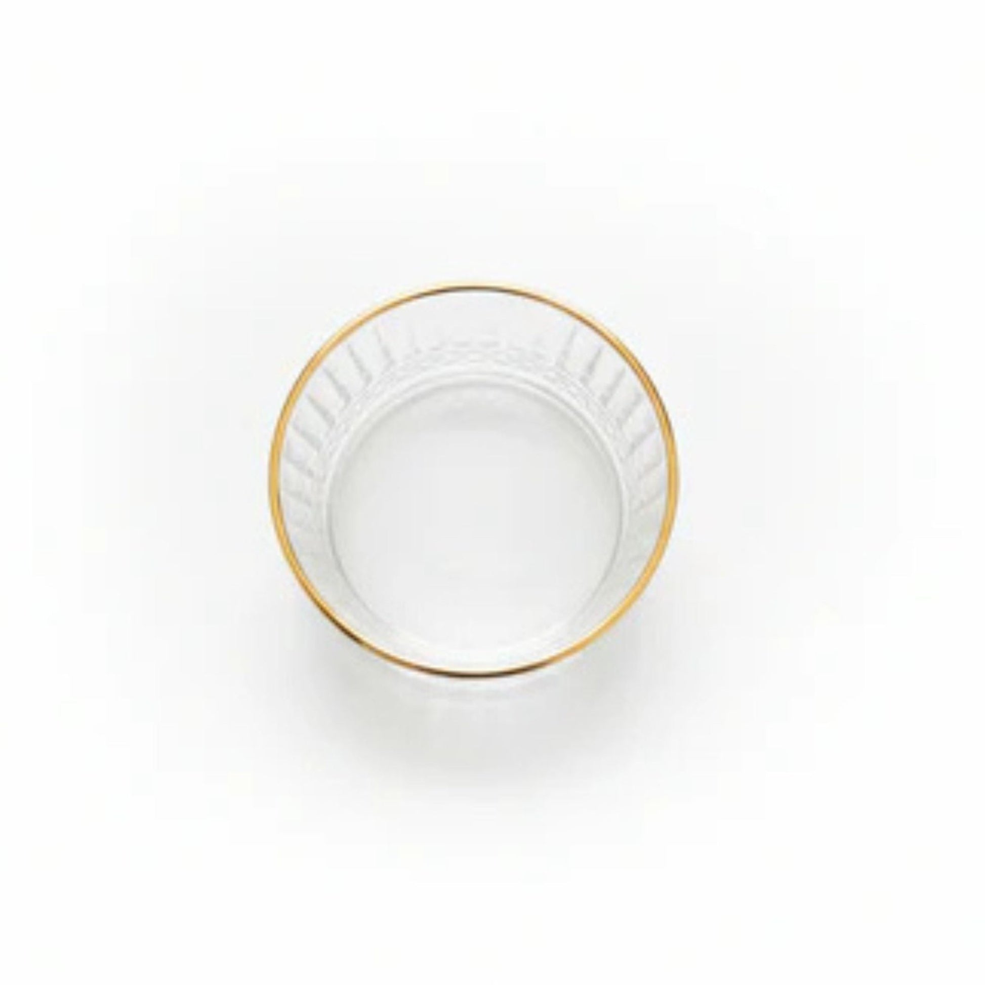 6pc Ribbed Glass Bowl Set - Gold Rim