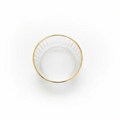 6pc Ribbed Glass Bowl Set - Gold Rim