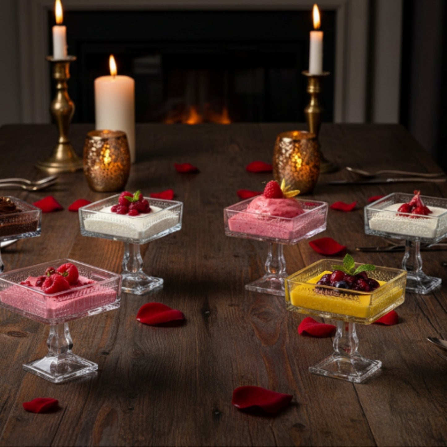 6pc Square Footed Dessert Bowls