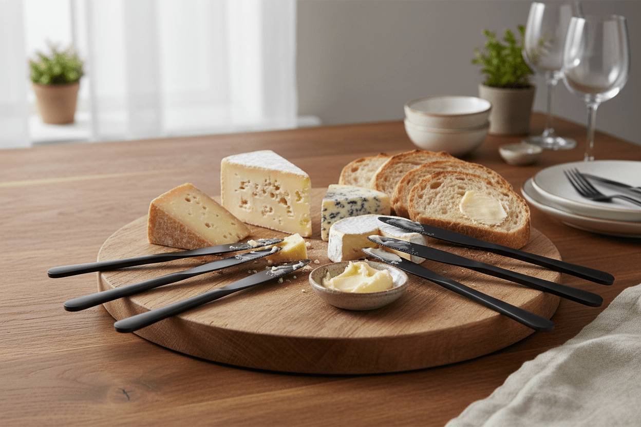 6pc Stainless Steel Black Butter Knife - 22.5cm