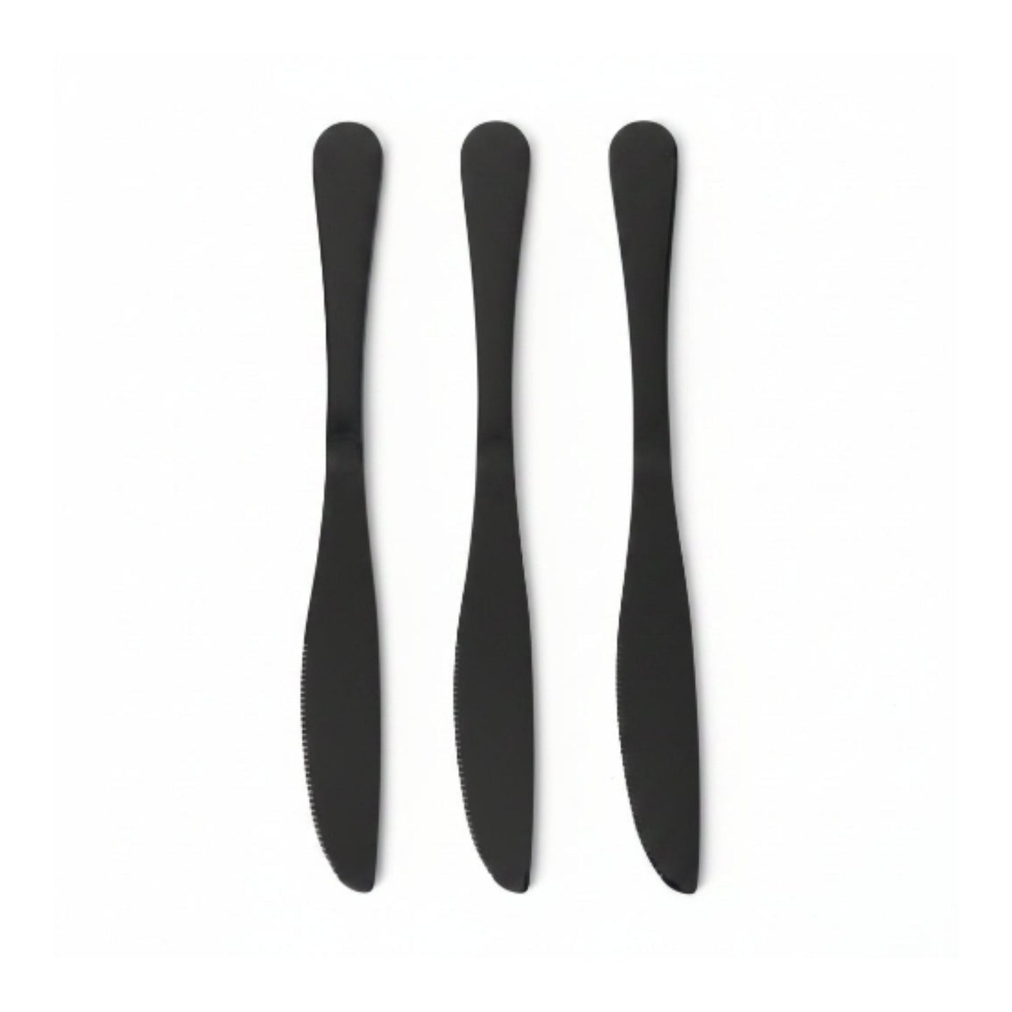 6pc Stainless Steel Black Butter Knife - 22.5cm