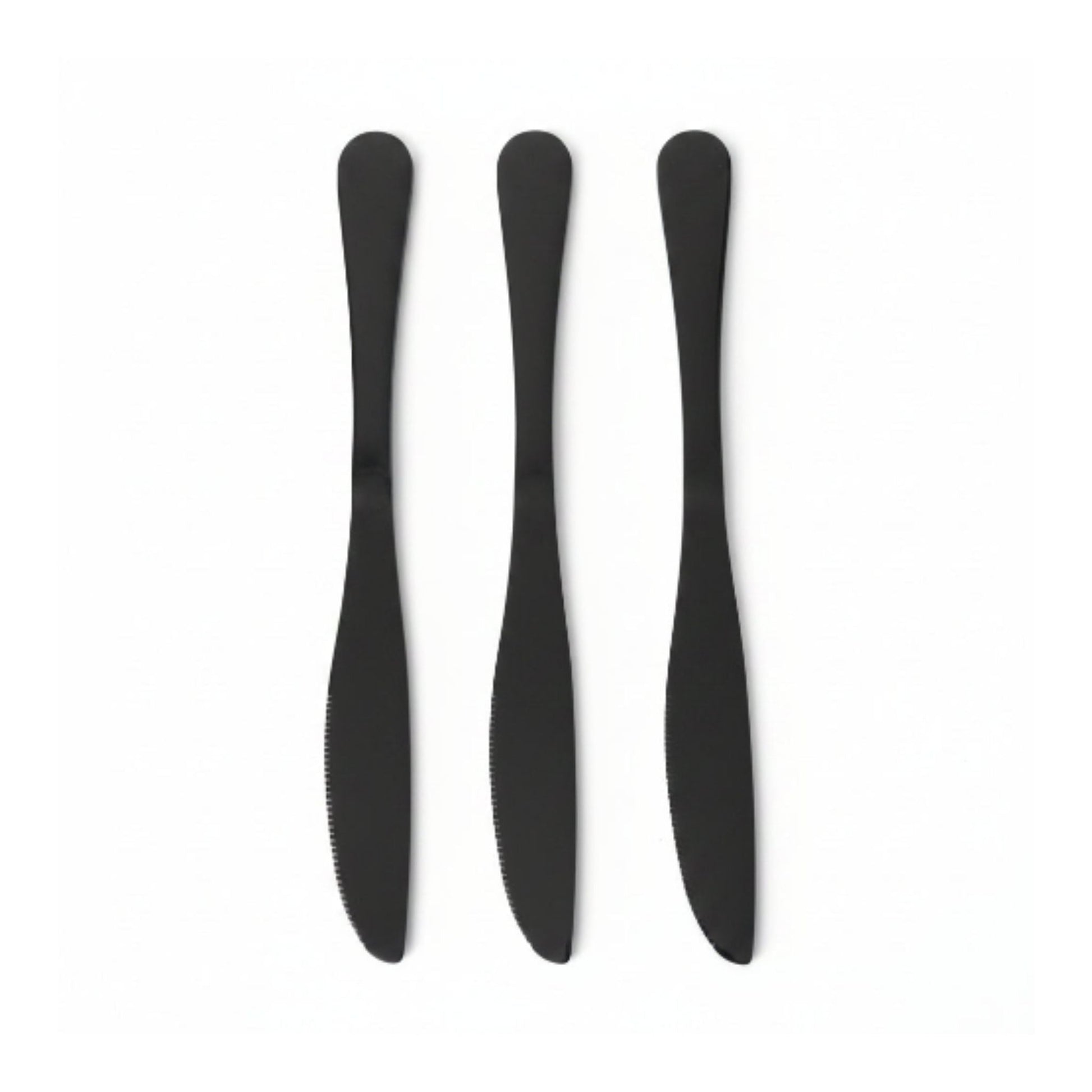 6pc Stainless Steel Black Butter Knife - 22.5cm
