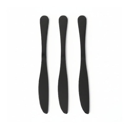 6pc Stainless Steel Black Butter Knife - 22.5cm
