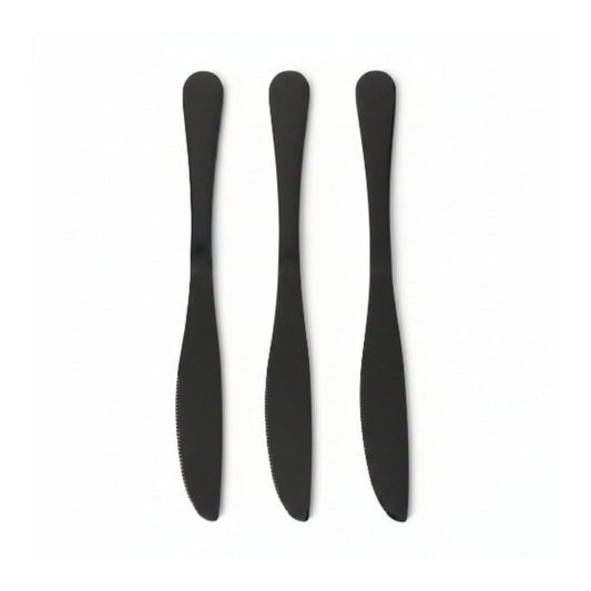 6pc Stainless Steel Black Butter Knife - 22.5cm