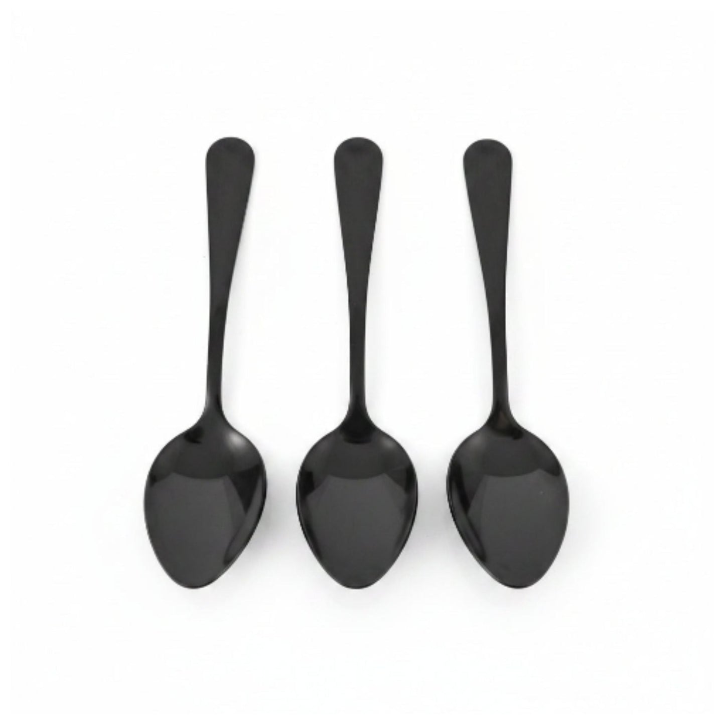 6pc Stainless Steel Black Teaspoon - 14cm