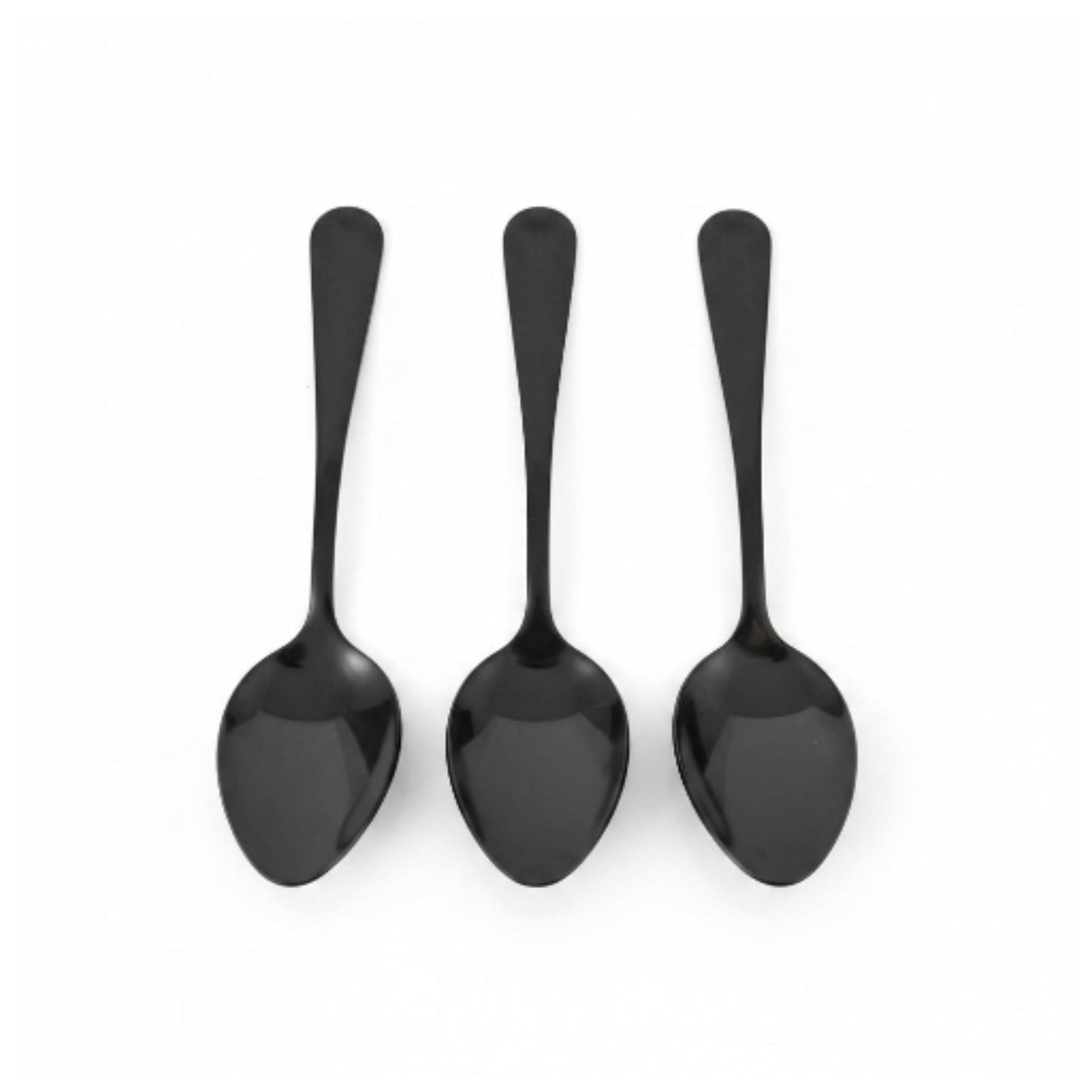 6pc Stainless Steel Black Teaspoon - 14cm