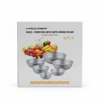 6pc Stainless Steel Colander Set