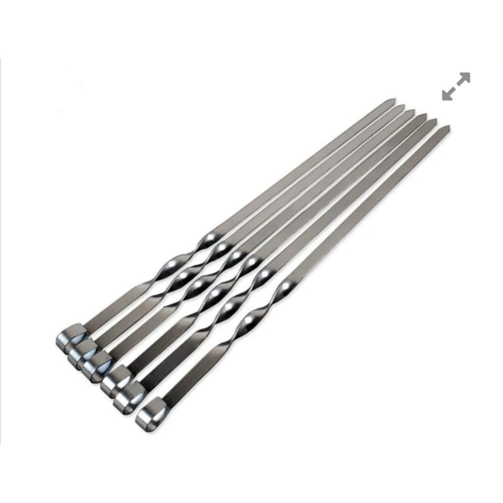 6pc Stainless Steel Skewers - 49.5cm
