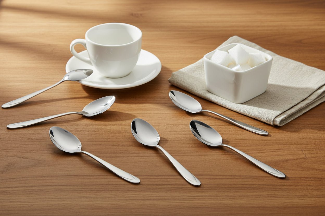 6pc Stainless Steel Teaspoon - Full Silver