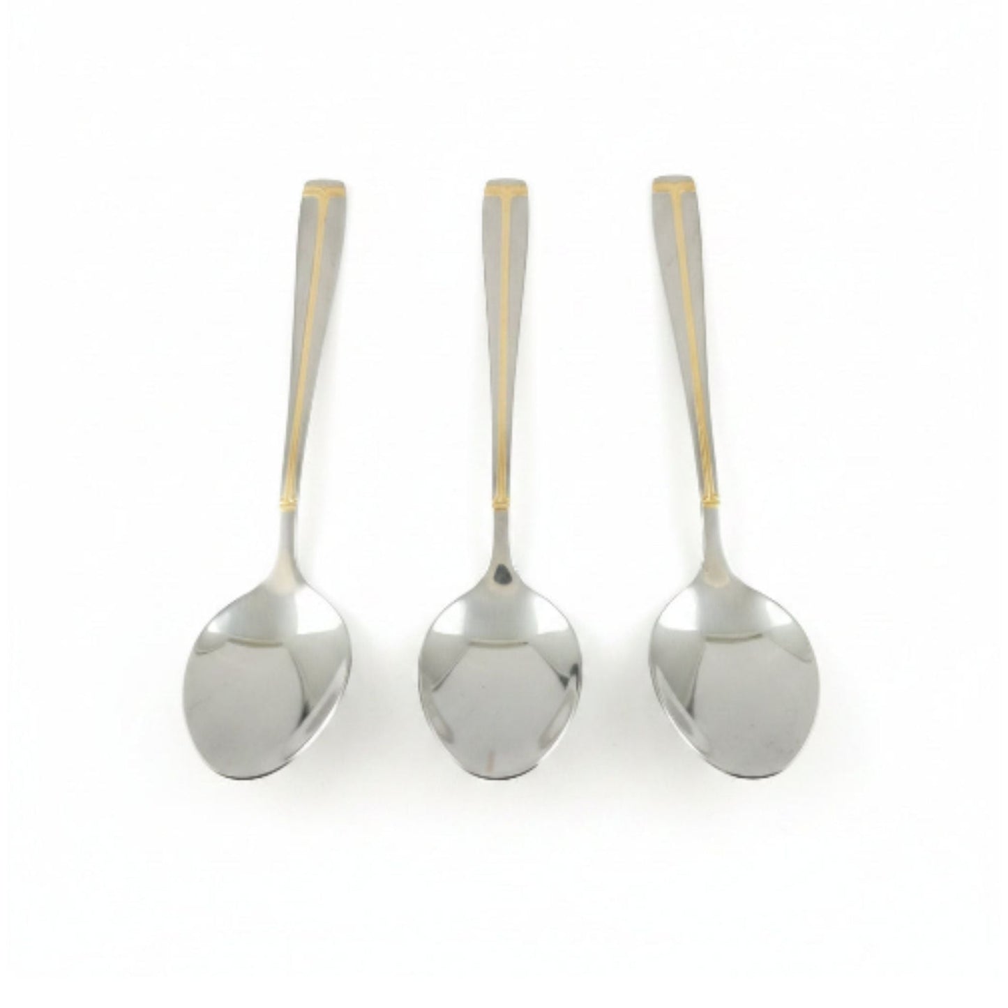 6pc Stainless Steel Teaspoon - Gold Work