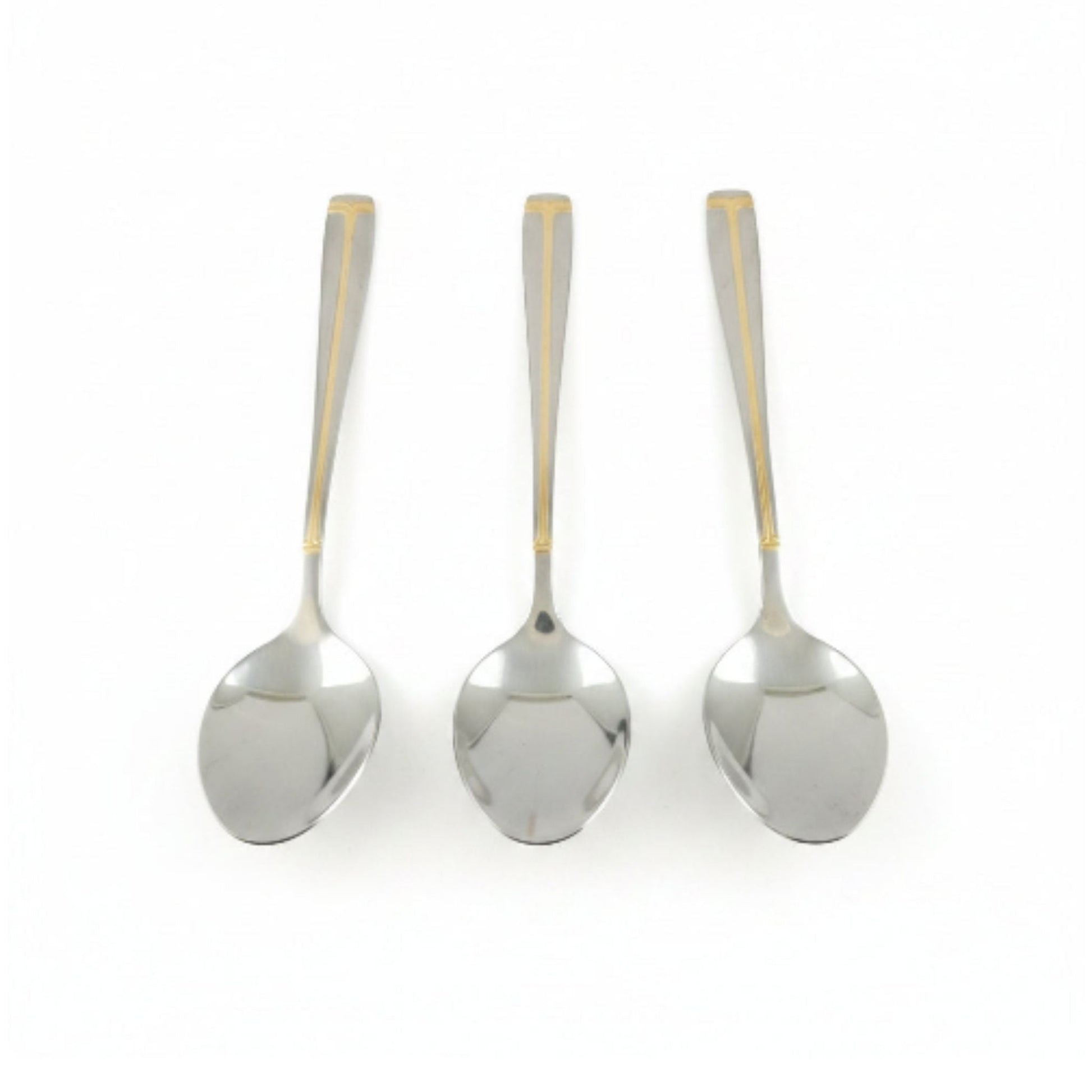 6pc Stainless Steel Teaspoon - Gold Work