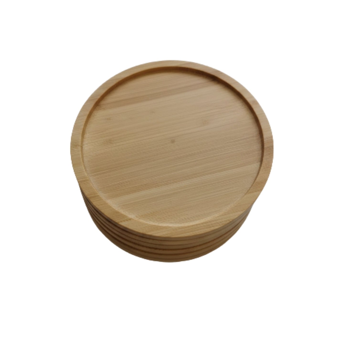 6pc Wooden Coaster Set – 9cm Round Natural Wood Drink Coasters
