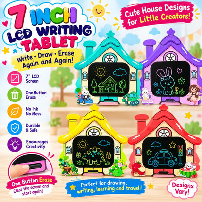 7 Inch LCD Writing Pad with Writing Pen House Design 27 × 29cm in Assorted Colours