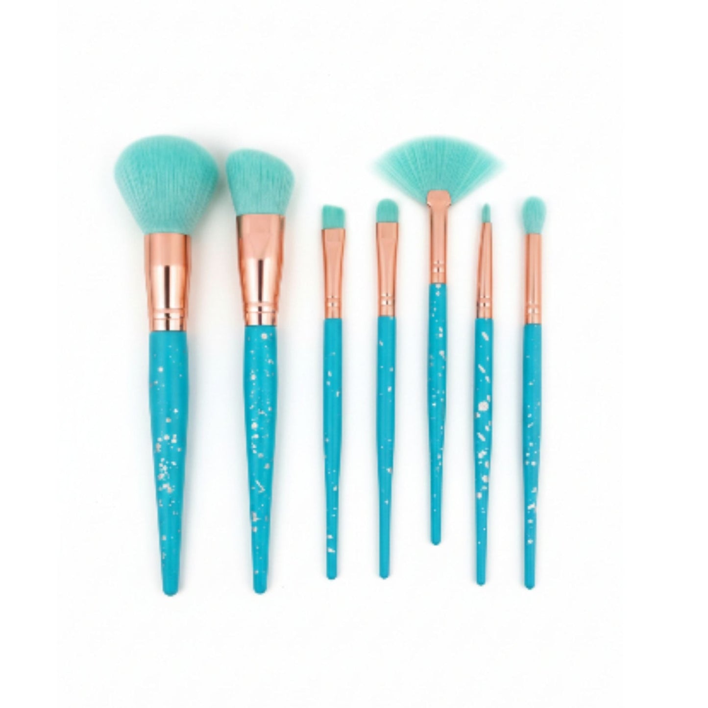 7-Piece Crystal Handle Makeup Brush Set – Foundation, Powder, Blush & Blending Cosmetic Brushes