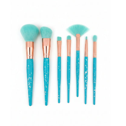 7-Piece Crystal Handle Makeup Brush Set – Foundation, Powder, Blush & Blending Cosmetic Brushes