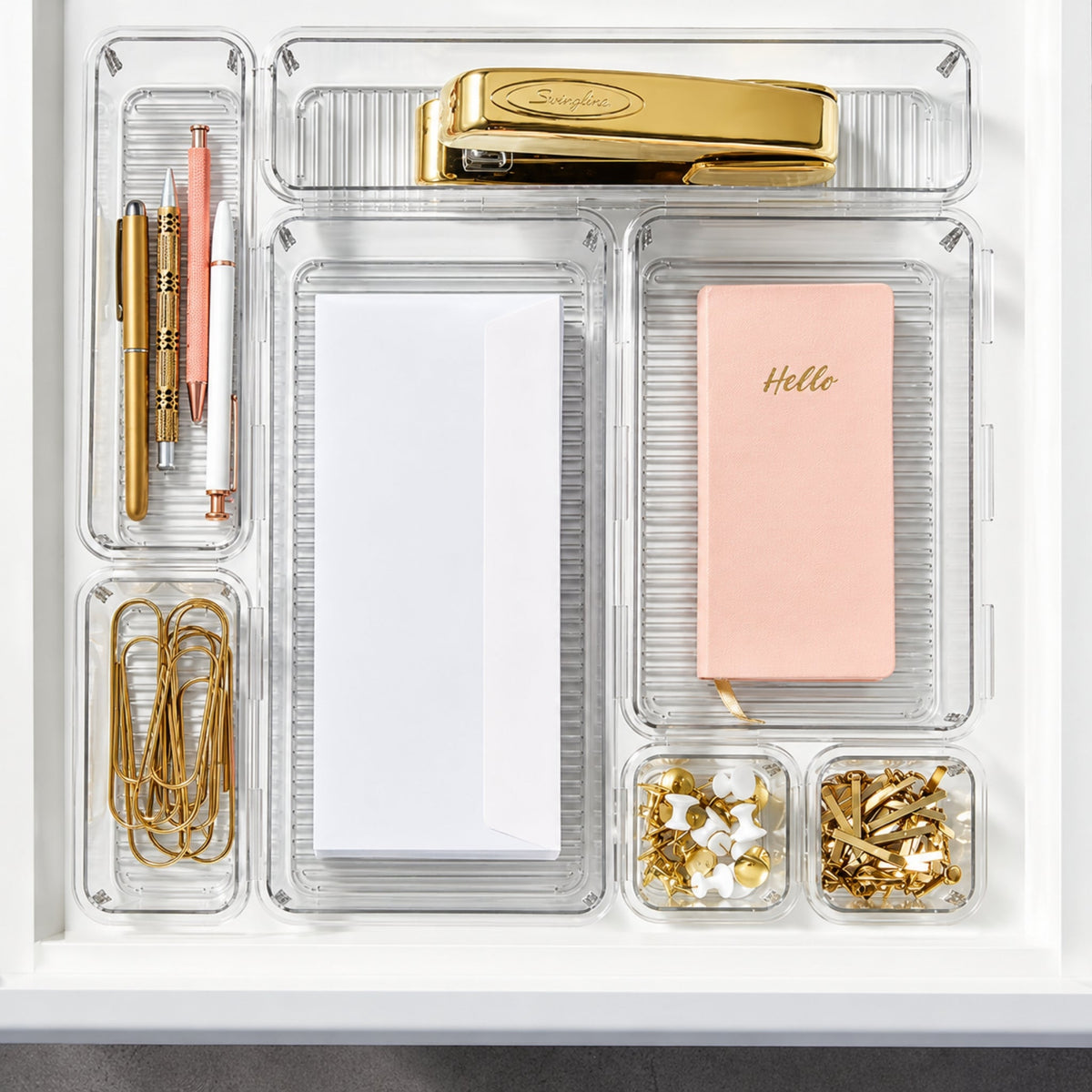 7 Piece Drawer Organizer Set – Multi-Size Storage Organizers With Modular Design – Clear