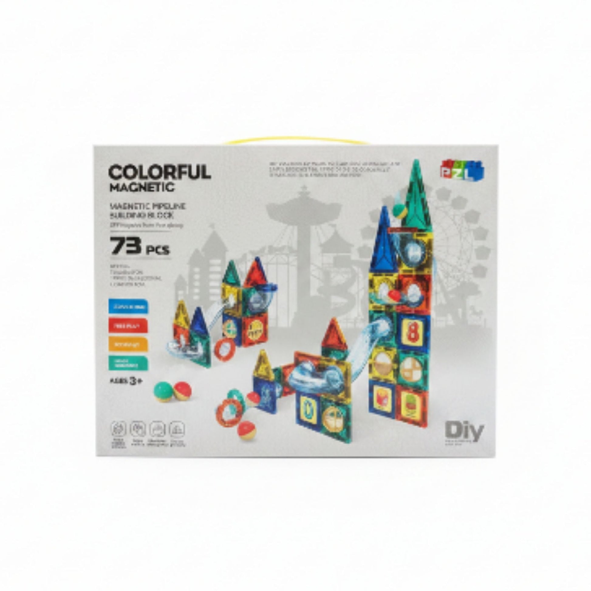 73-Piece Magnetic Building Blocks Set – STEM Educational Construction Toy for Kids Ages 3+
