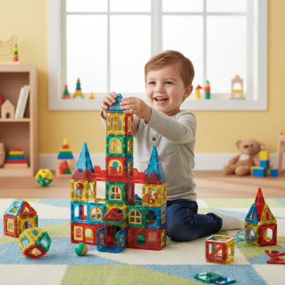73-Piece Magnetic Building Blocks Set – STEM Educational Construction Toy for Kids Ages 3+