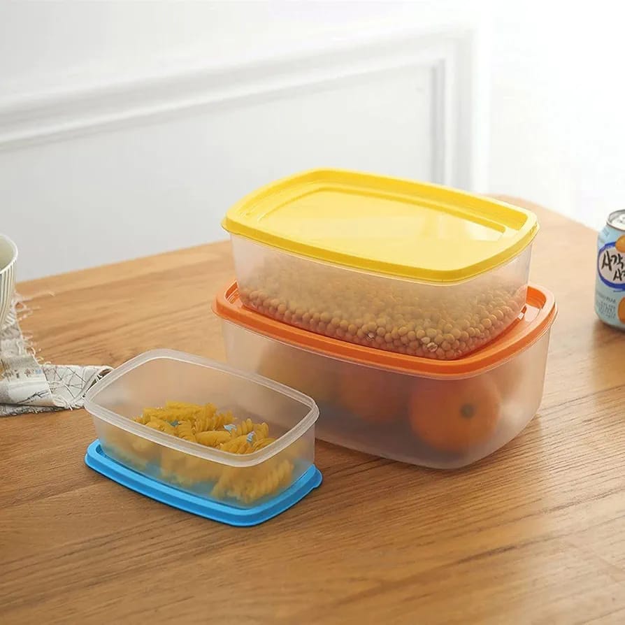 7pc Rainbow Lid Container Set - Rectangle