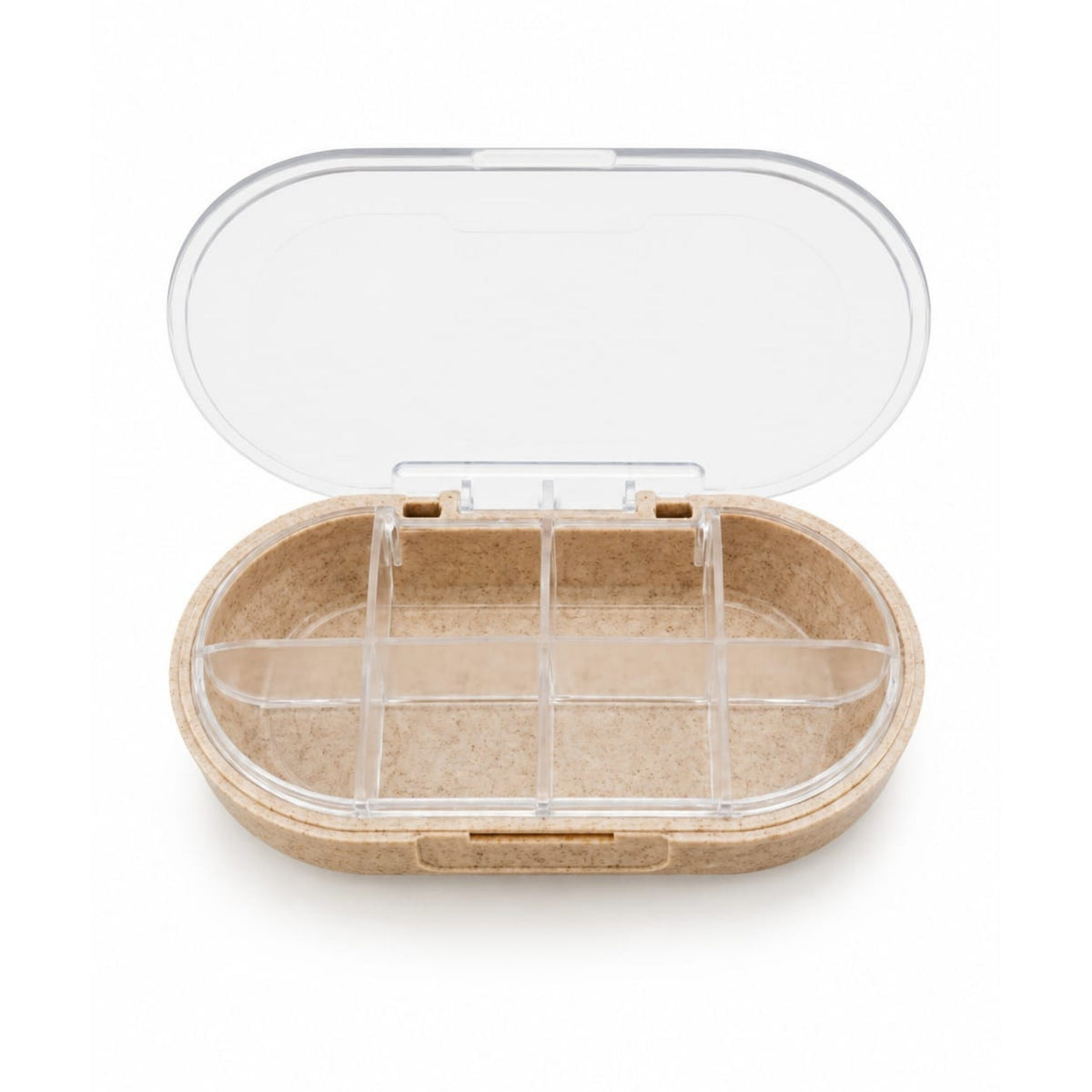8-Grid Weekly Pill Organizer Medicine Box – Portable Tablet Storage Case – Cream