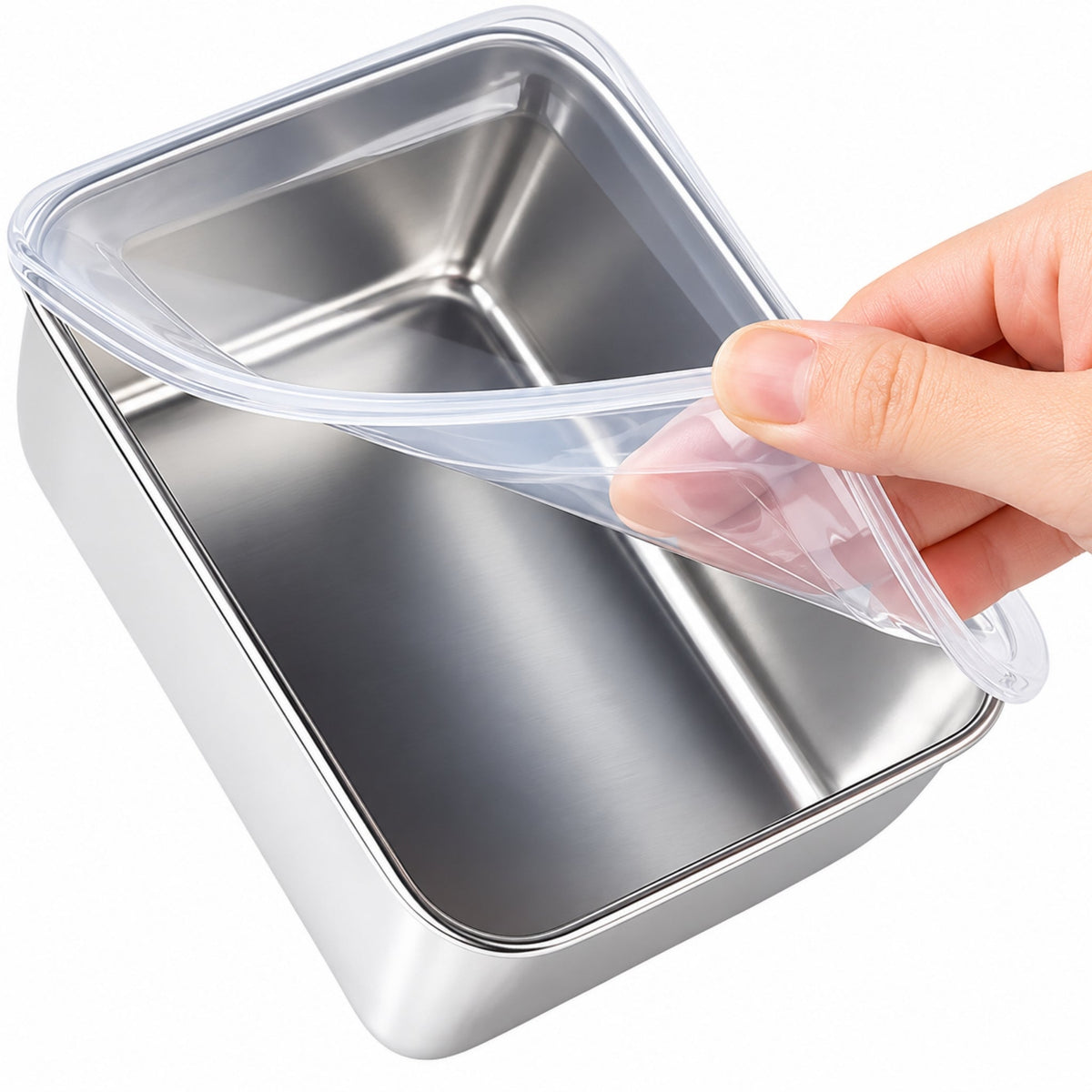 8 Piece Stainless Steel Food Storage Container Set – Reusable Containers With Plastic Lids – Stackable Kitchen Storage