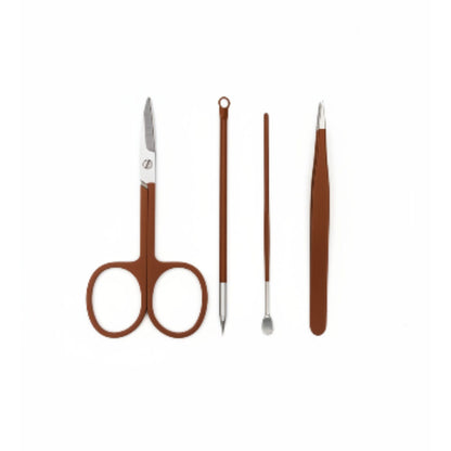 8-Piece Travel Manicure & Pedicure Set – Portable Stainless Steel Nail Care Grooming Kit with Case - Brown