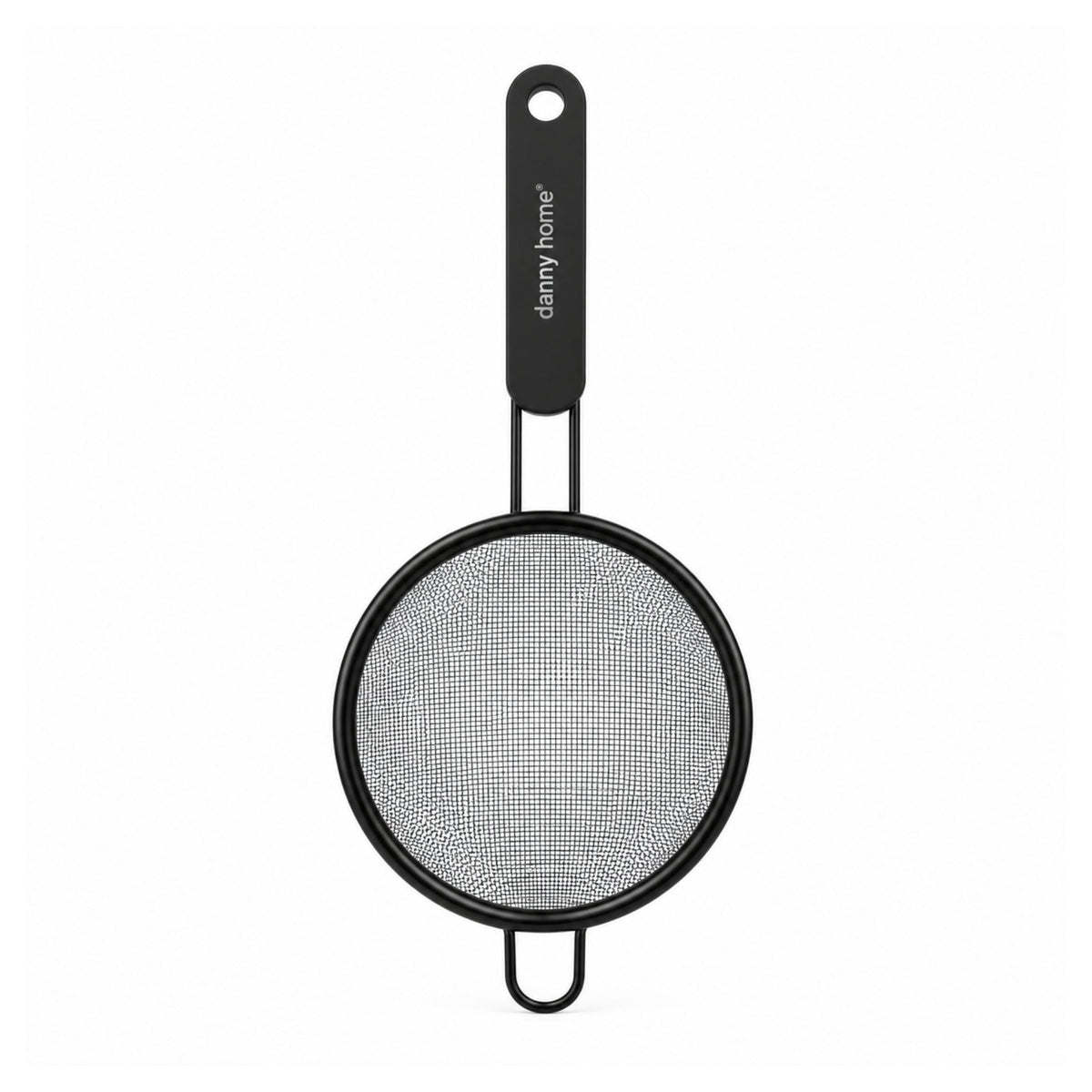 8cm Danny Home Stainless Steel Fine Mesh Sifter – Flour Sieve With Fine Mesh Design – Black