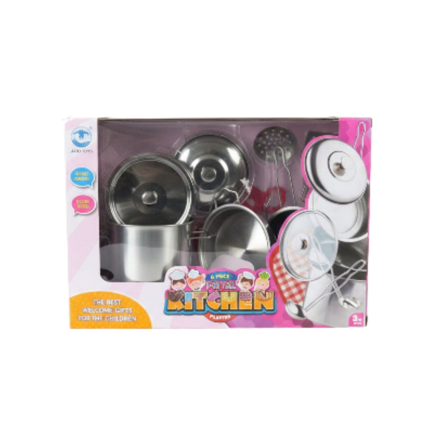 8pc Metal Kitchen Play Set