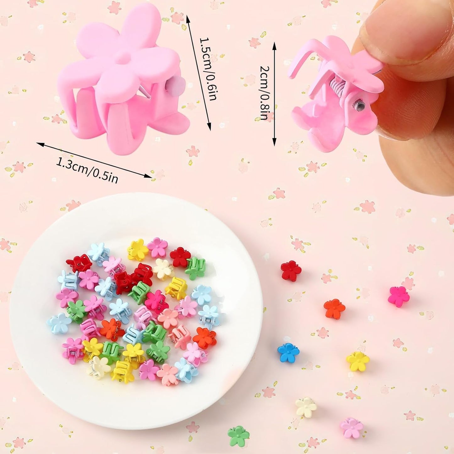 8pc Mini Flower Claw Clips