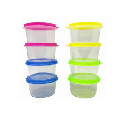 8pc Mini Plastic Storage Containers with Lids – Food Saver Set for Kitchen Organization