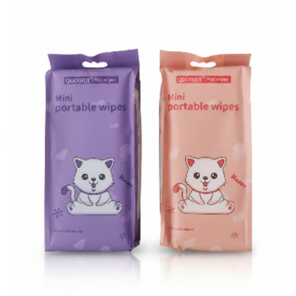 8pc Mini Wipes On White Background