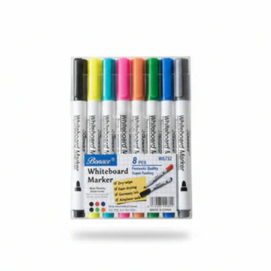 8pc Thin White Board Marker