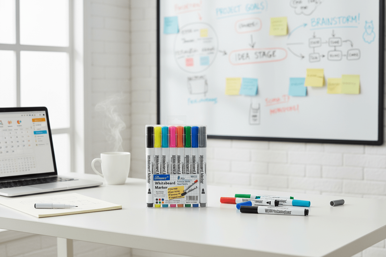 8pc Thin White Board Marker