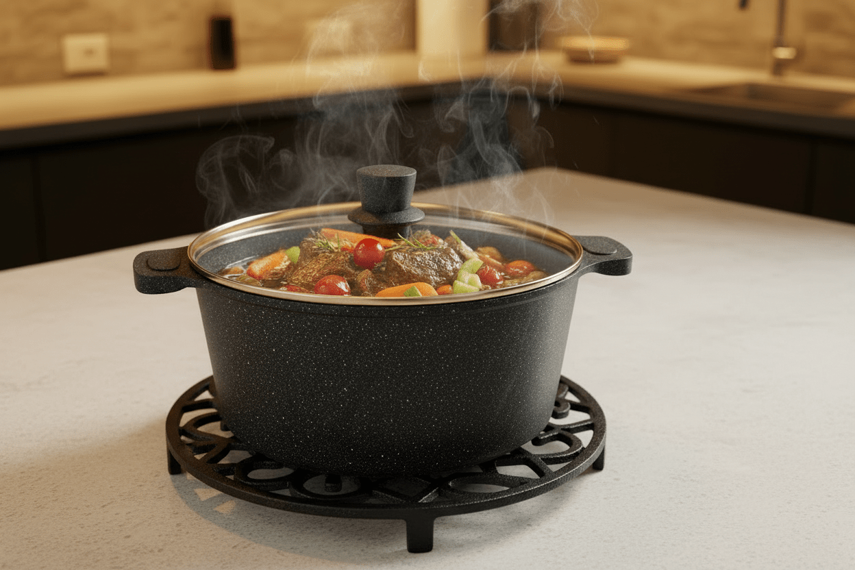 8pc Tissolli Cast Aluminium Set with Glass Lids