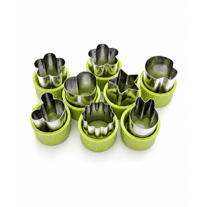 9-Piece Fruit & Vegetable Carving Mould Set – Food Decorating & Garnish Cutter Tools