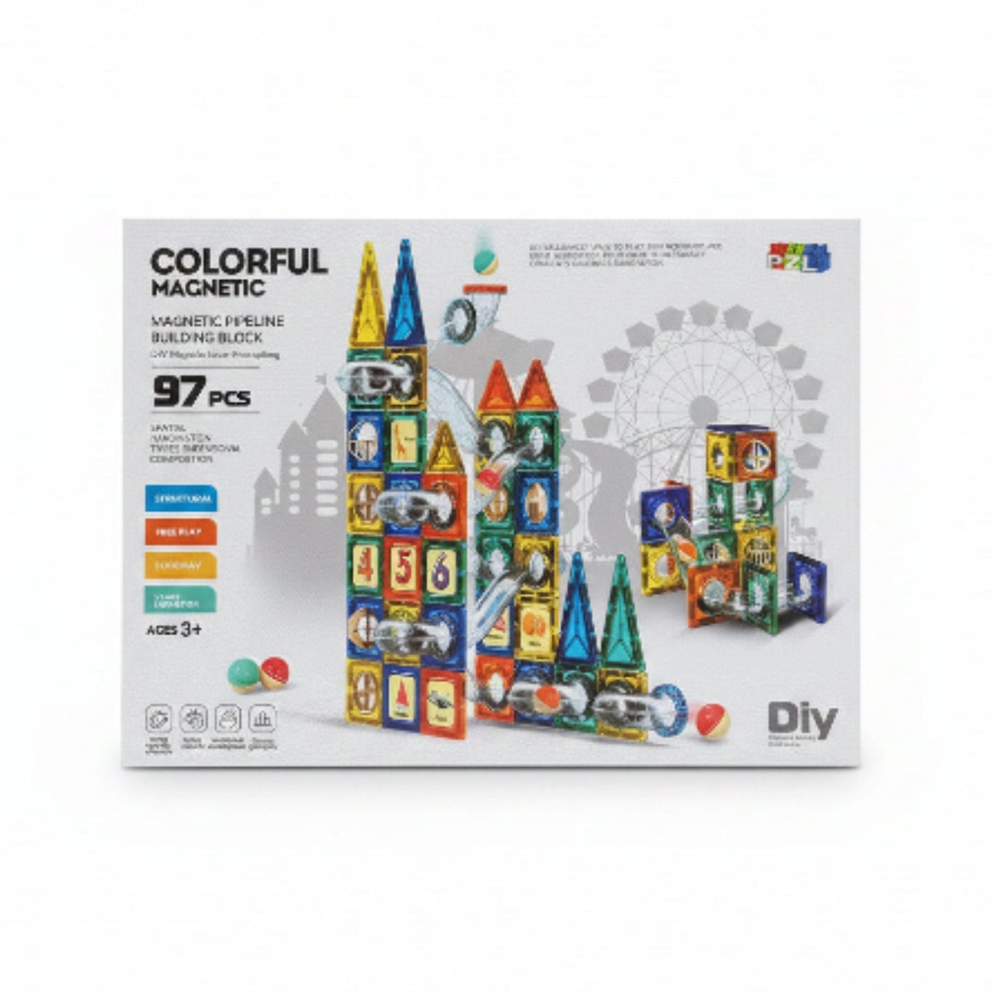 97pc Magnetic Building Blocks