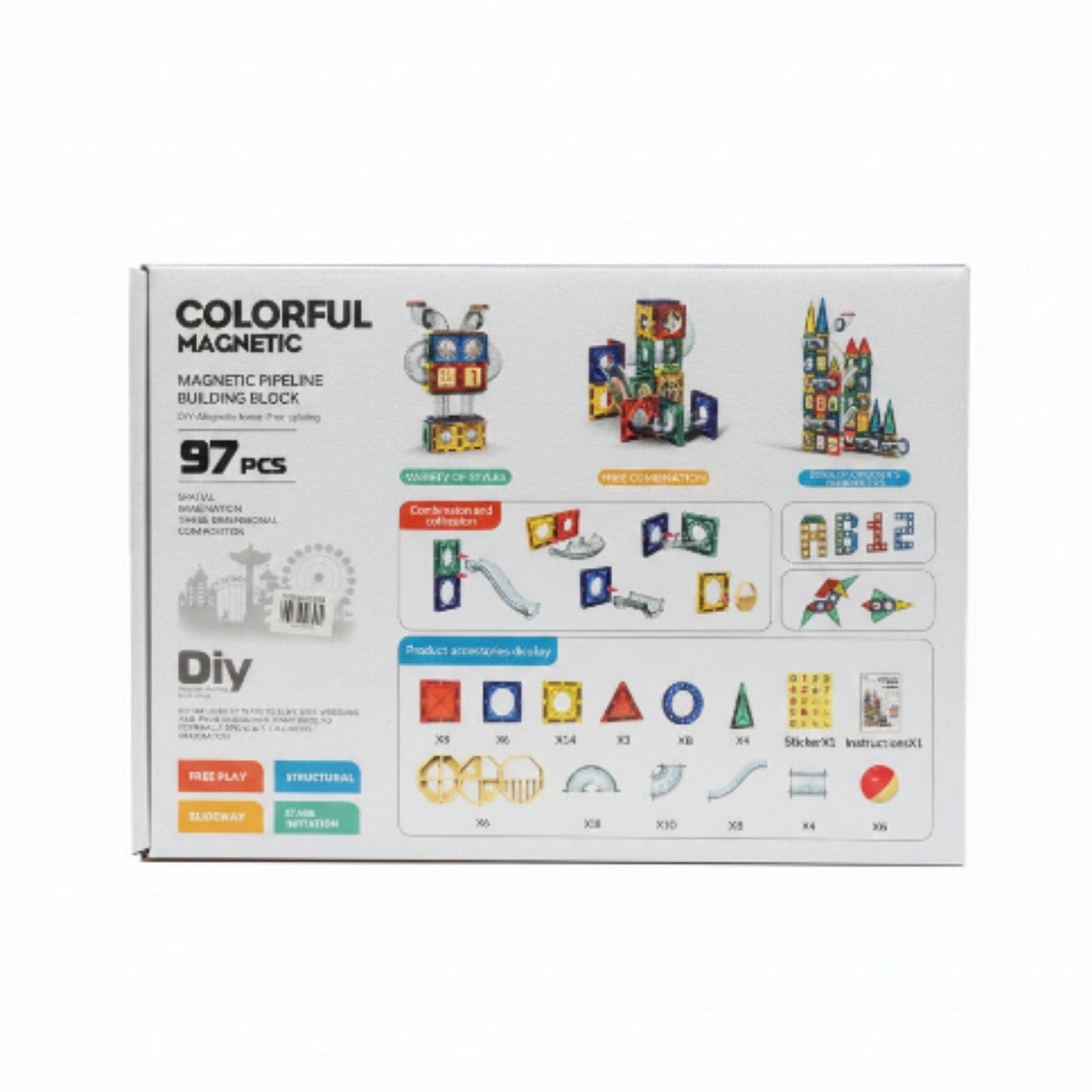 97pc Magnetic Building Blocks