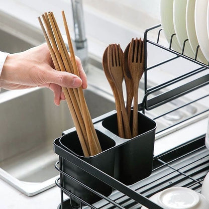 Large 2 Tier Black Dish Rack