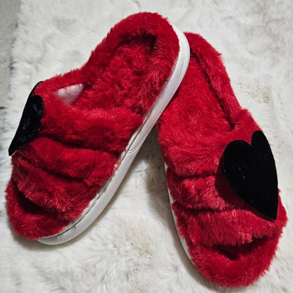 Warm Heart Slippers-Red