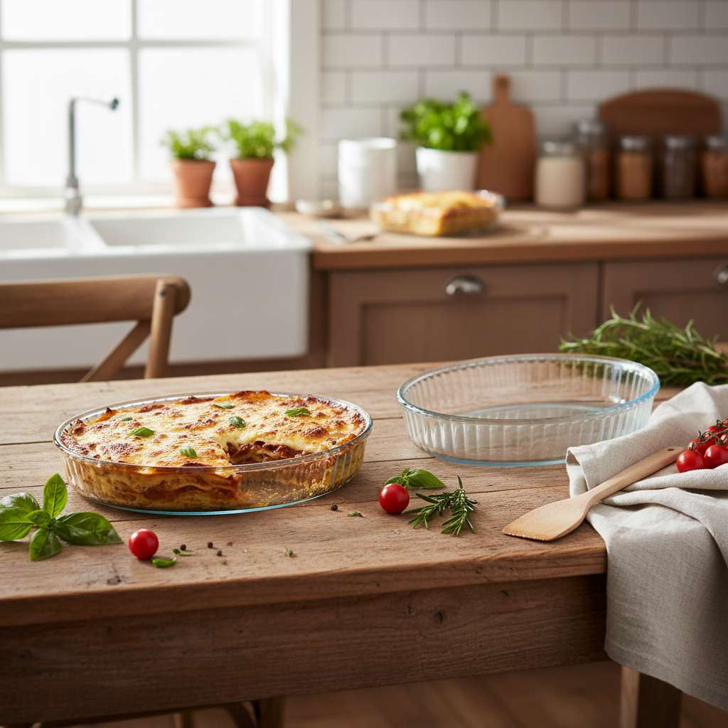 Broart 2pc Round Optic Casserole