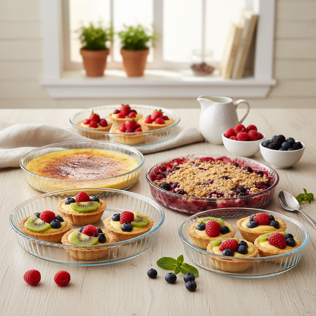 Broart 2pc Round Optic Casserole