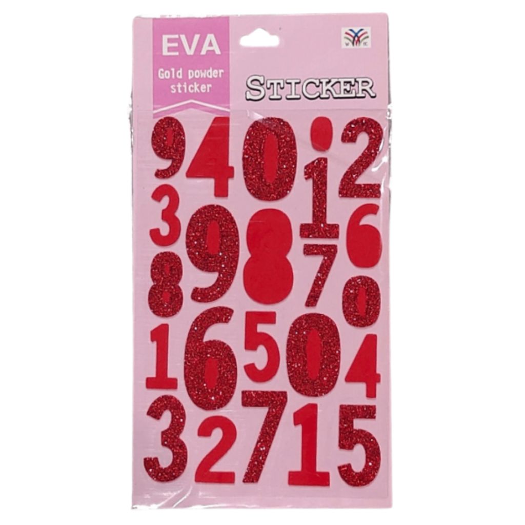 Foam Glitter Stickers - Numbers