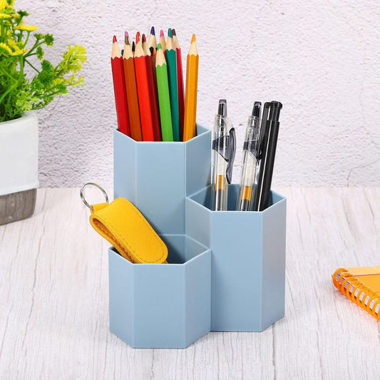 Hexagon 3 Compartment Pen Box