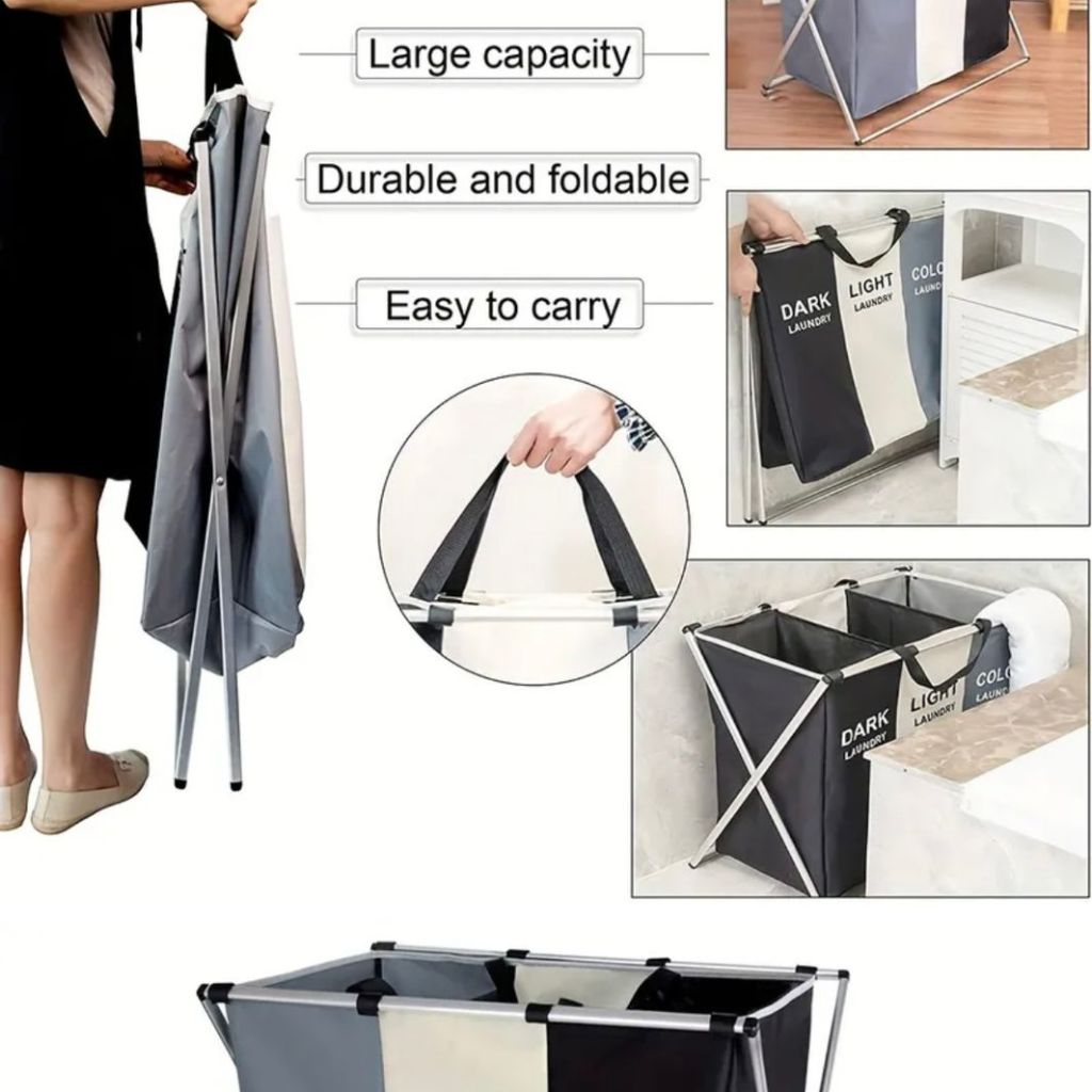 3 Division Laundry Basket